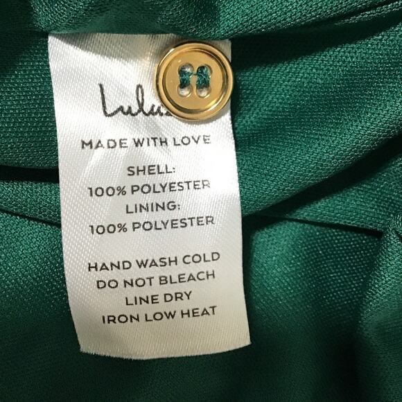 LULU'S SZ M Green Cute Contentment Floral Button-Front Ruffled Dress B115 flaw - Picture 10 of 11